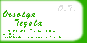 orsolya tezsla business card